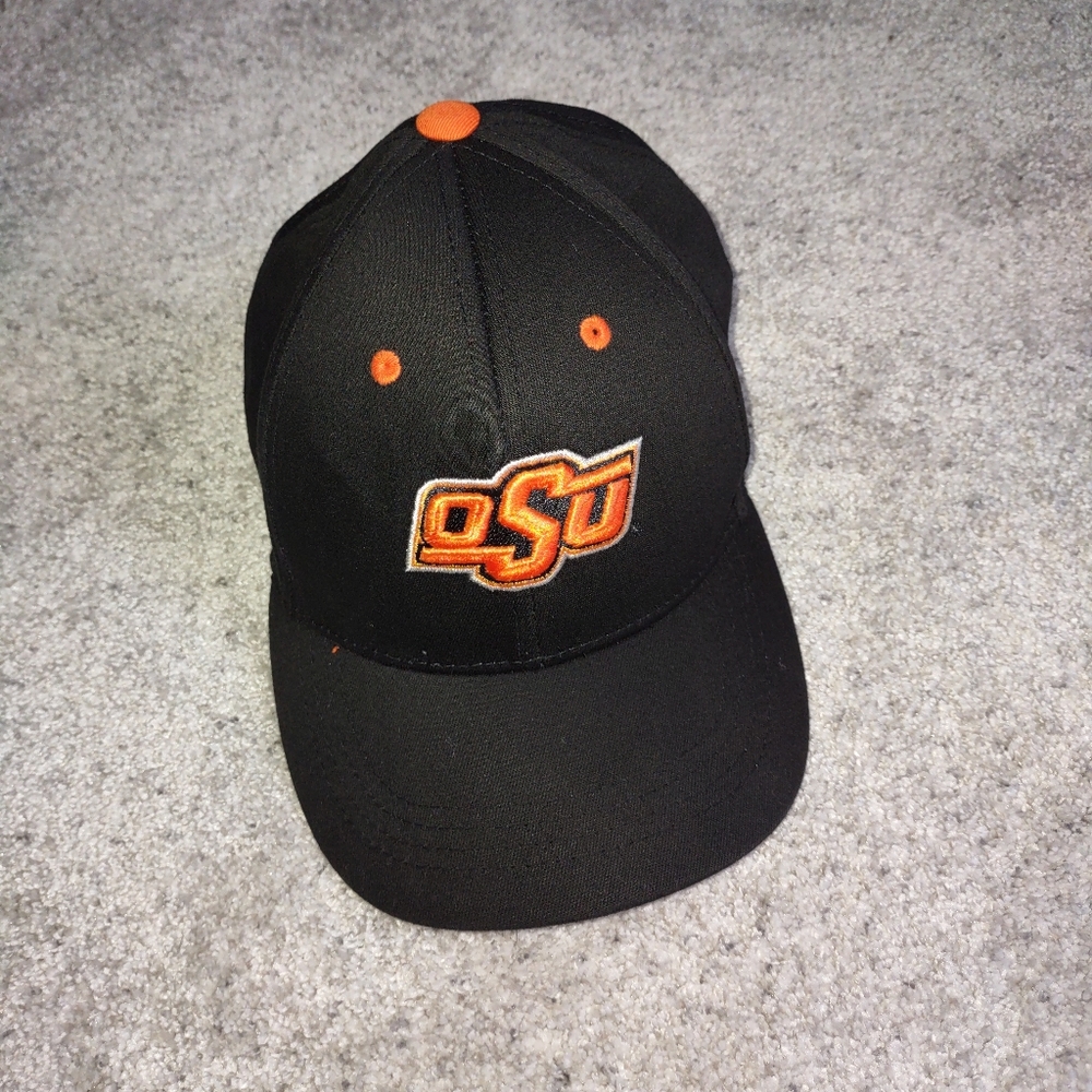 OSU Cowboys ball cap. Black and orange. Top of the World brand, youth.